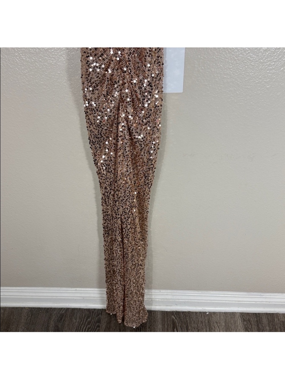 Delfi Collective Avelie Ruched Sequin Dress in Nude - Picture 9 of 15